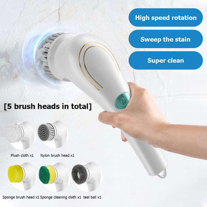 Electric Handheld Cleaning Brush Set - Household Cleaning Companion