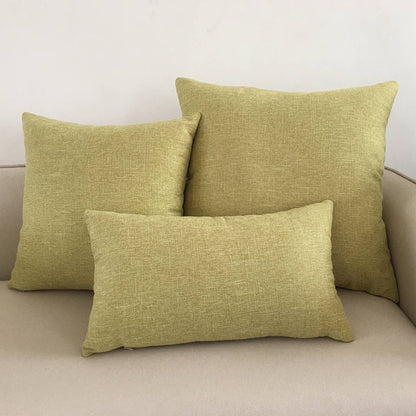 Simple Fabric Solid Color Cotton and Linen Throw Pillow Cushion Cover - Elevate Your Home Decor