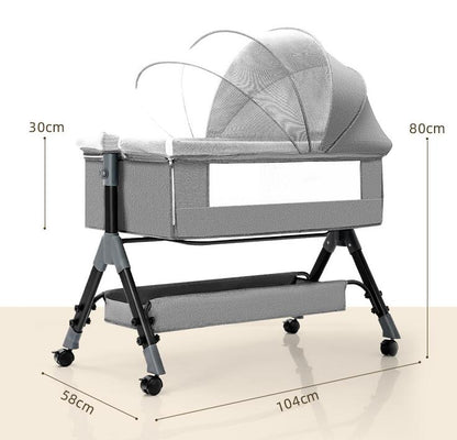 Multifunctional Mobile Folding Cradle Bed for Babies