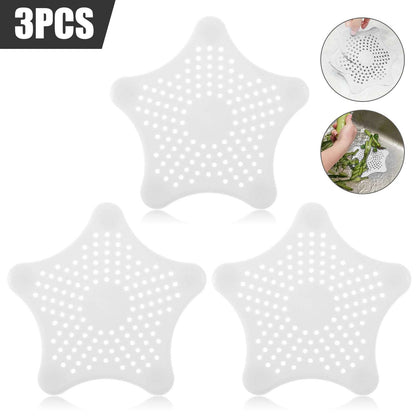 3PCS Silicone Starfish-shaped Sink Drain Filter - Hair Catcher and Strainer Set