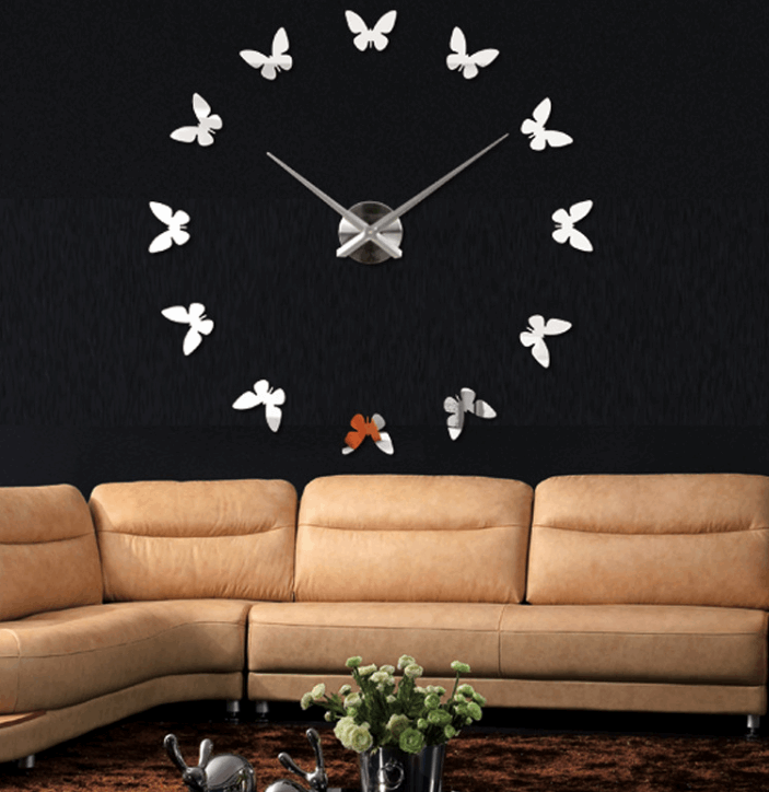 3D Mirror Wall Clock - Creative Living Room DIY Wall Stickers