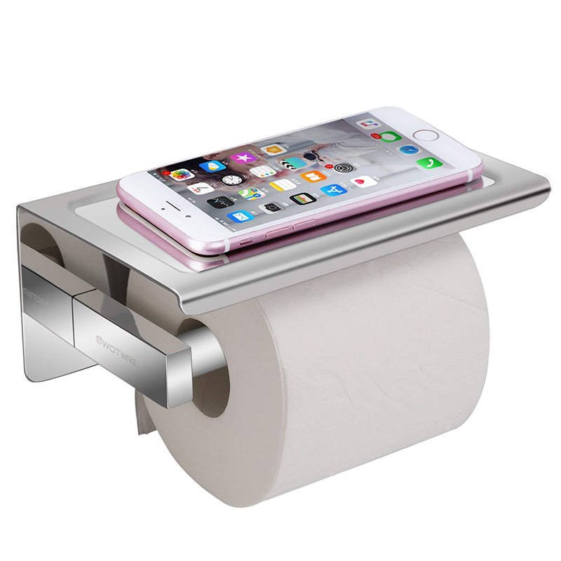 Modern Stainless Steel Wall-Mounted Toilet Paper Holder - Space-Saving Bathroom Organizer