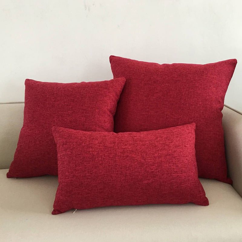 Simple Fabric Solid Color Cotton and Linen Throw Pillow Cushion Cover - Elevate Your Home Decor