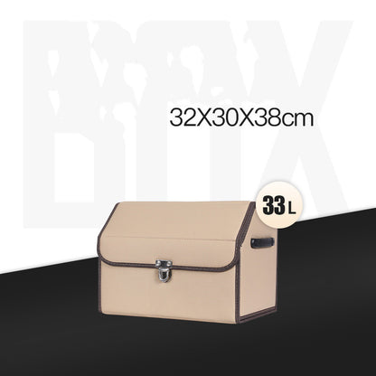 Customizable Foldable Car Storage Box - Premium Leather