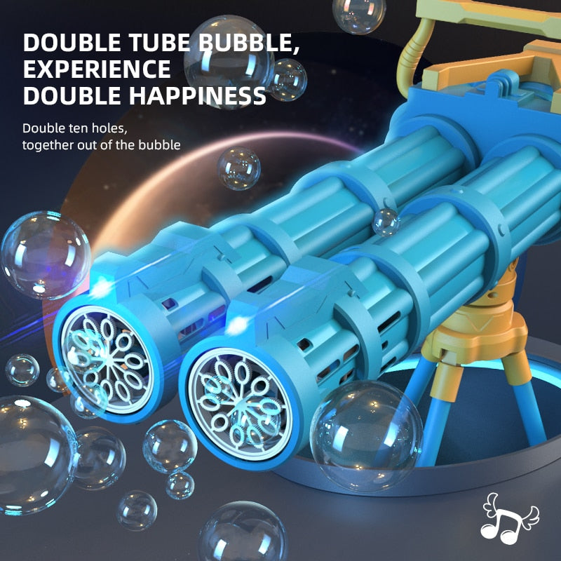 Super Big Double-Tube Bubble Gun Machine - Endless Fun for Kids