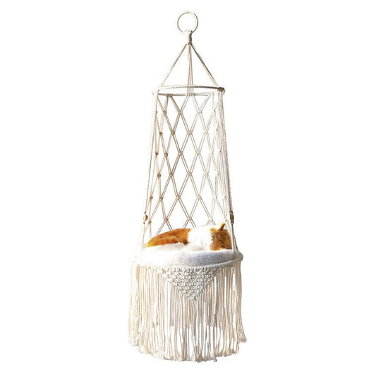 Chic Hand-Woven Cat Hanging Basket Pet Hammock