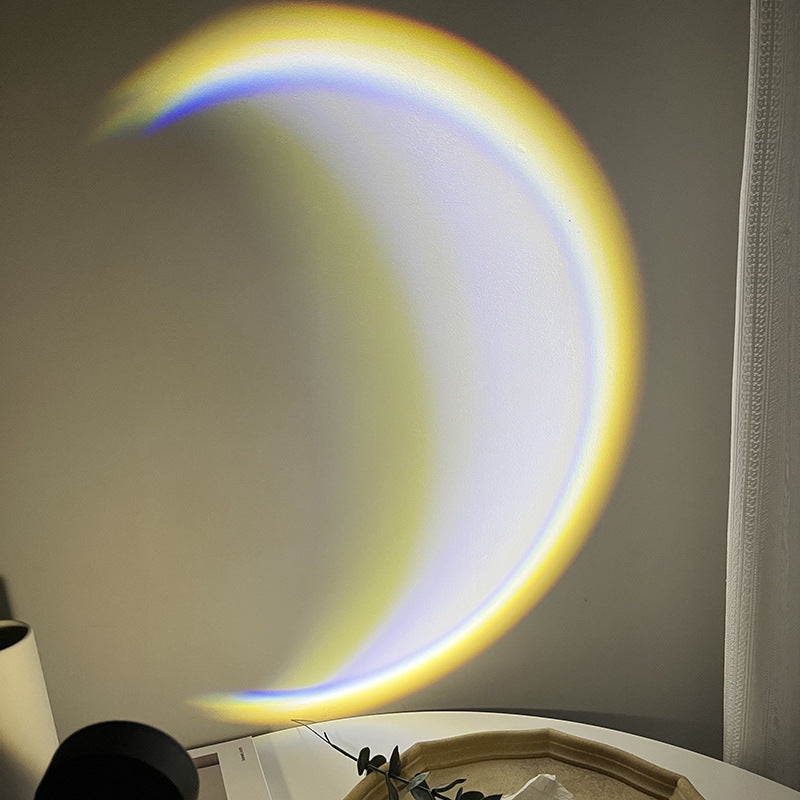 INS USB Moon Lamp LED Rainbow Neon Night Light Projector