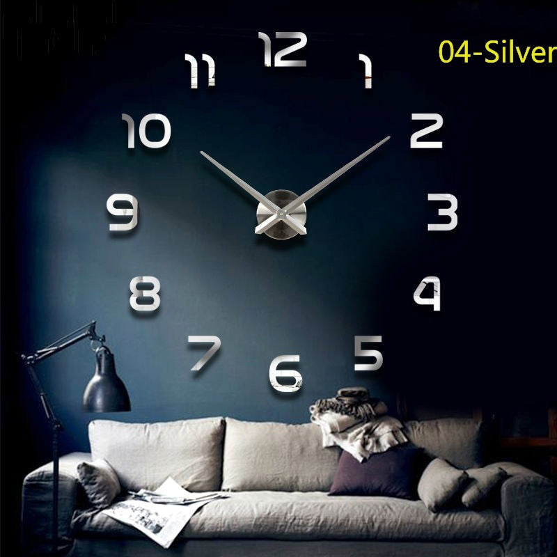 Large DIY Acrylic Mirror Wall Clock