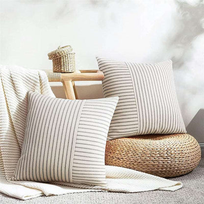 Contemporary Striped Canvas Pillow Cover - Elevate Your Home Decor