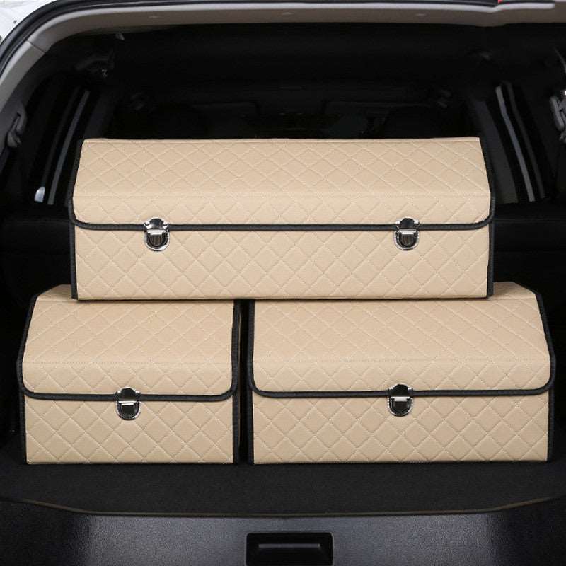 Customizable Foldable Car Storage Box - Premium Leather