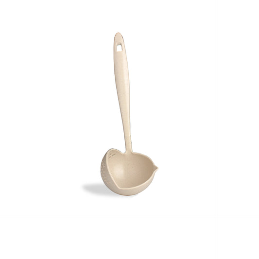 Nordic-Inspired Wheat Straw Long-Handled Soup Ladle with Colander Function