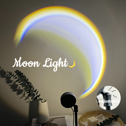 INS USB Moon Lamp LED Rainbow Neon Night Light Projector