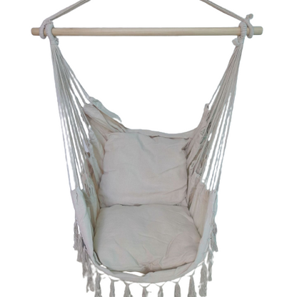 Swing in Style with the Indoor Outdoor Tassel Canvas Hanging Chair