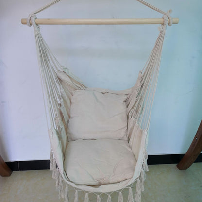 Swing in Style with the Indoor Outdoor Tassel Canvas Hanging Chair
