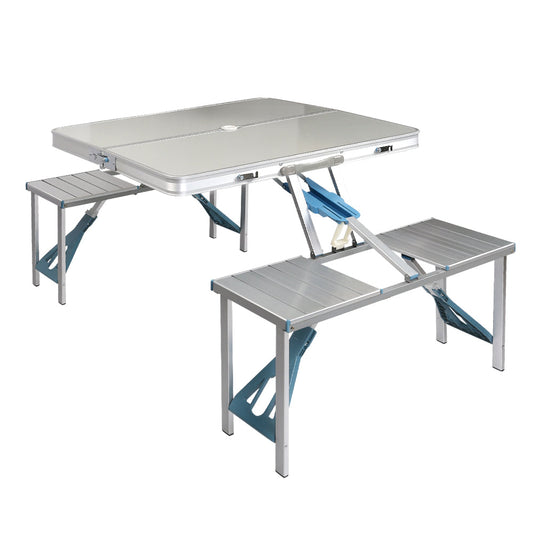 Outdoor Aluminum Alloy Folding Table and Chair Set - Portable Camping and Barbecue Furniture