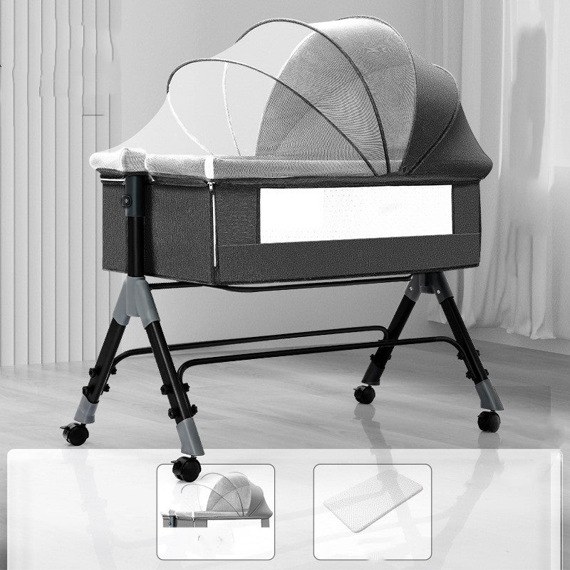 Multifunctional Mobile Folding Cradle Bed for Babies