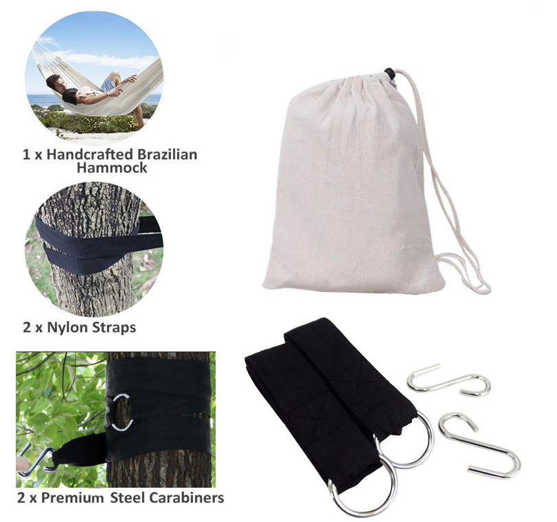 Cotton Camping Hammock - Relax and Unwind Outdoors on Your Backpacking or Travel Adventure