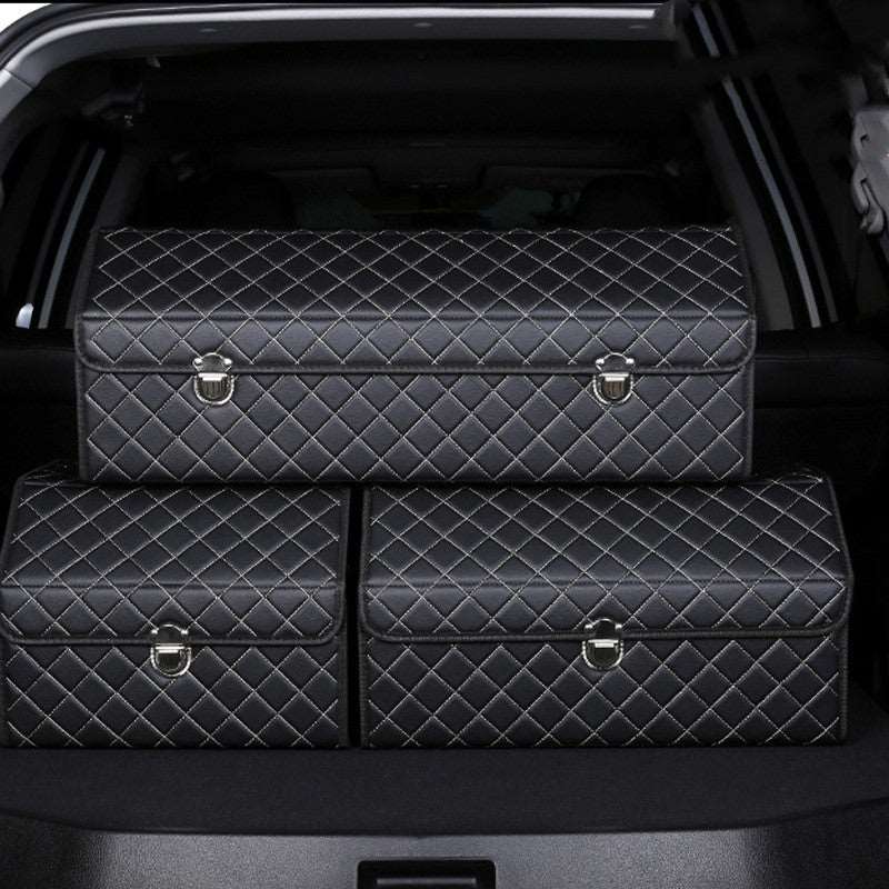 Customizable Foldable Car Storage Box - Premium Leather