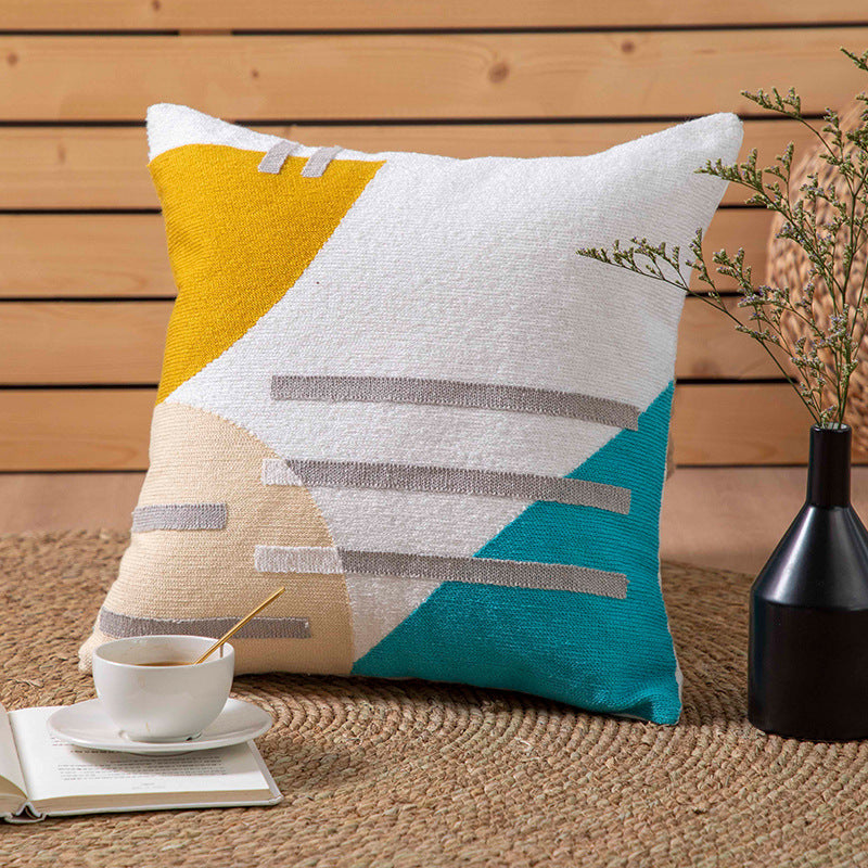 Simple Embroidered Throw Pillow Cushion Cover - Add Elegance to Your Space