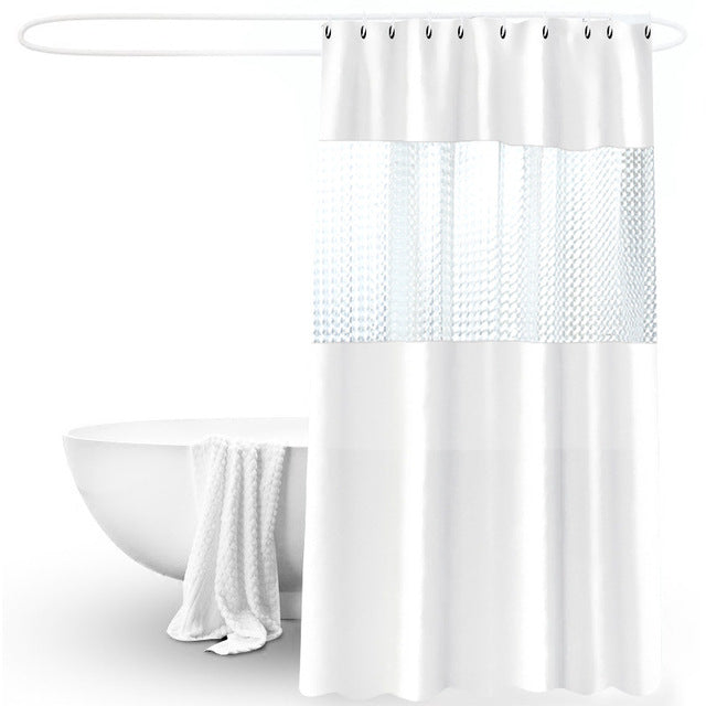 AquaGuard Translucent Waterproof Shower Partition Curtain - Modern Elegance