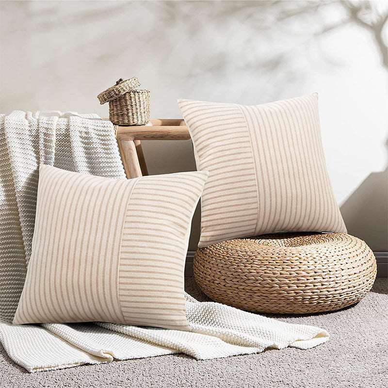 Contemporary Striped Canvas Pillow Cover - Elevate Your Home Decor