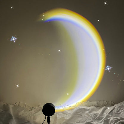 INS USB Moon Lamp LED Rainbow Neon Night Light Projector