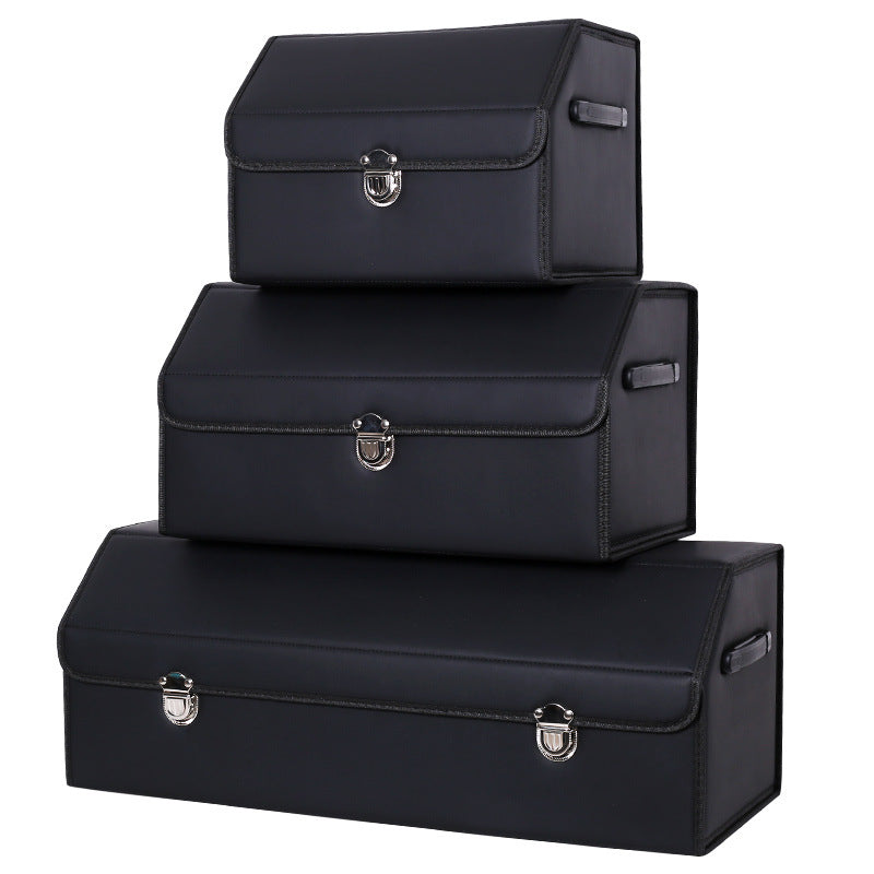 Customizable Foldable Car Storage Box - Premium Leather