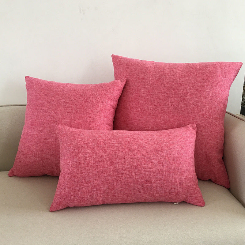 Simple Fabric Solid Color Cotton and Linen Throw Pillow Cushion Cover - Elevate Your Home Decor