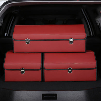 Customizable Foldable Car Storage Box - Premium Leather