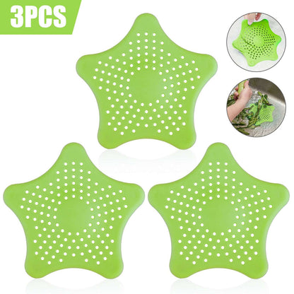 3PCS Silicone Starfish-shaped Sink Drain Filter - Hair Catcher and Strainer Set