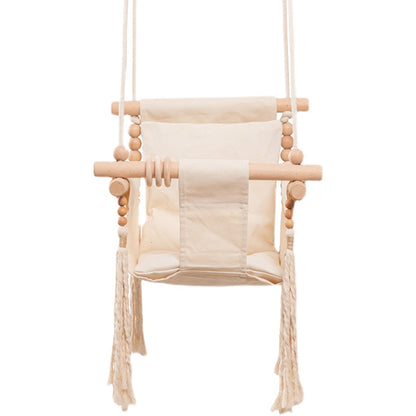 Children's Indoor Wooden Swing Chair - Playful Comfort for Kids