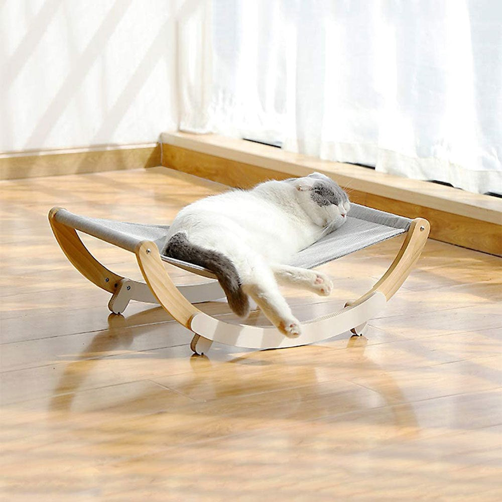 Premium Wooden Cat Hammock Lounge Chair & Pet House