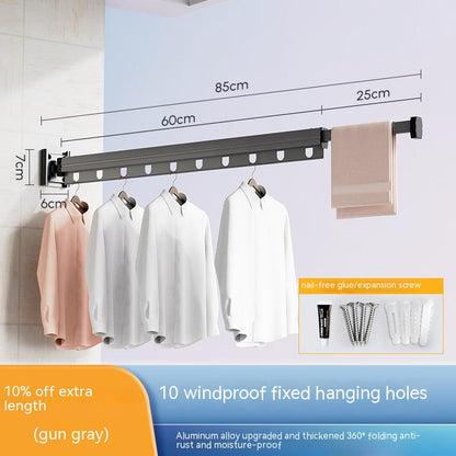 FlexiHang™ Suction Cup Folding Clothes Hanger: Space-Saving Aluminum Drying Rack