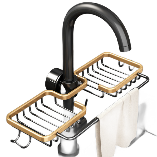 Kitchen Faucet Rack with Drain Basket