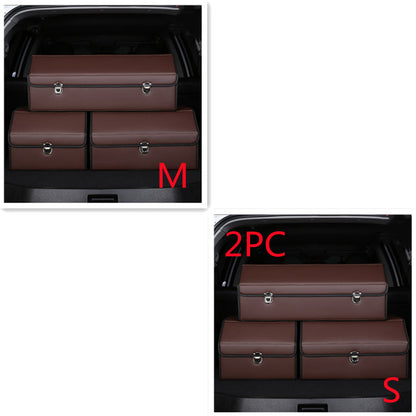 Customizable Foldable Car Storage Box - Premium Leather