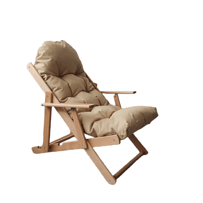 European Style Beech Recliner Folding Chair - Comfort and Elegance in One