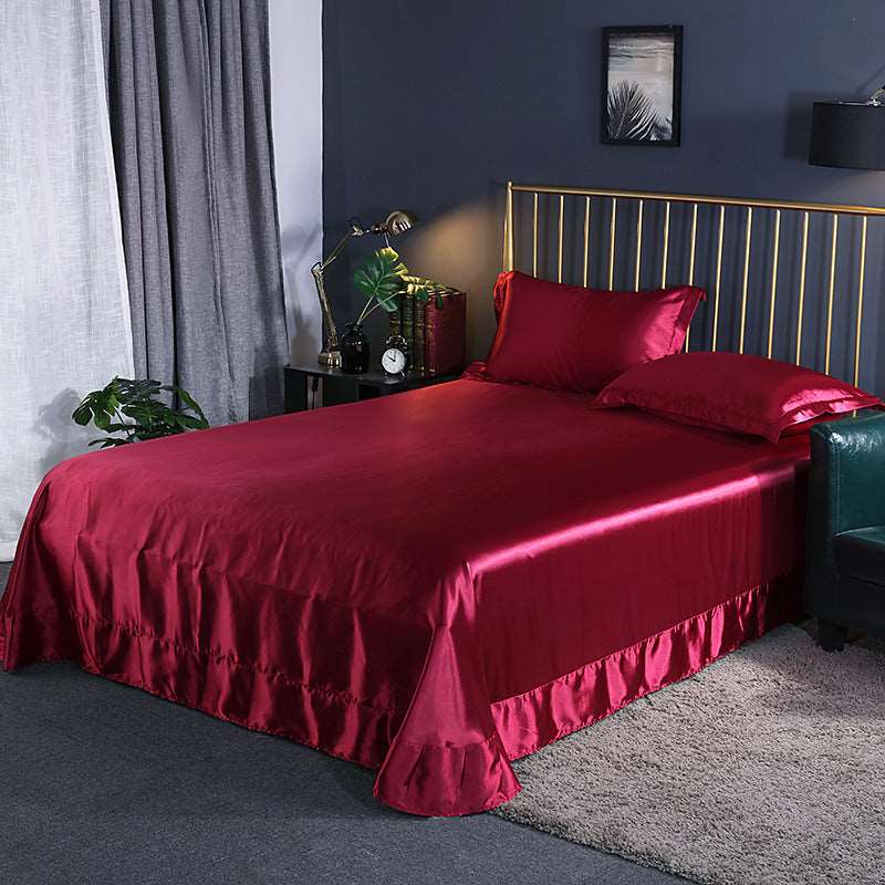 Double-sided Ice Silk Bed Sheet - Luxurious and Cooling Bedding