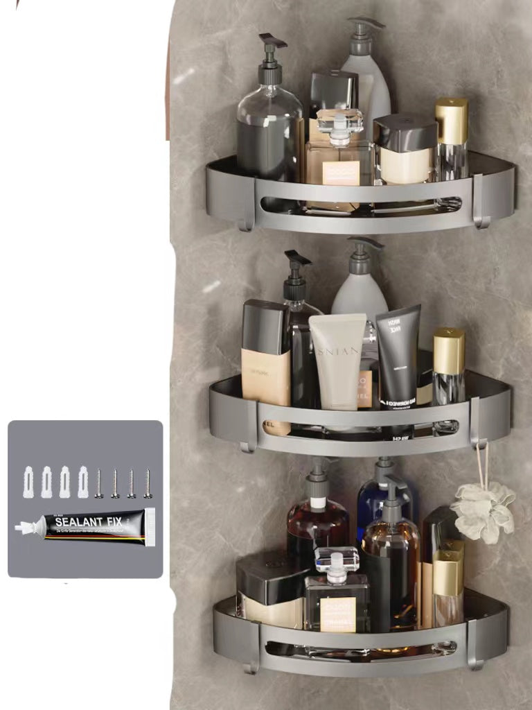 Bathroom Triangle Shelving - Streamlined Wall-Mounted Storage Solution