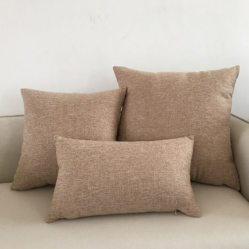 Simple Fabric Solid Color Cotton and Linen Throw Pillow Cushion Cover - Elevate Your Home Decor