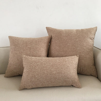 Simple Fabric Solid Color Cotton and Linen Throw Pillow Cushion Cover - Elevate Your Home Decor