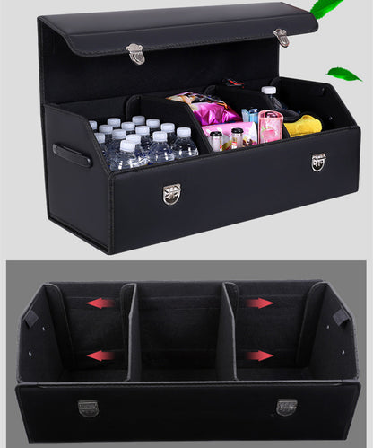 Customizable Foldable Car Storage Box - Premium Leather