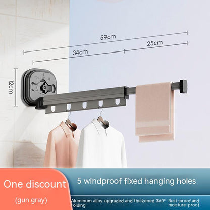 FlexiHang™ Suction Cup Folding Clothes Hanger: Space-Saving Aluminum Drying Rack