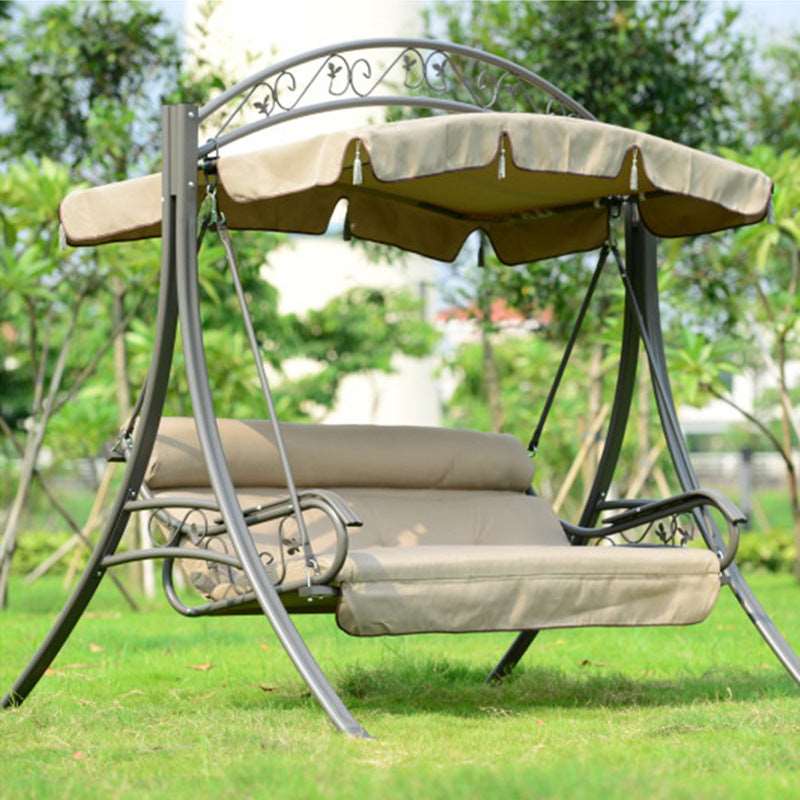 European Style Iron Swing Rocking Chair - Three-Person Outdoor Leisure Furniture