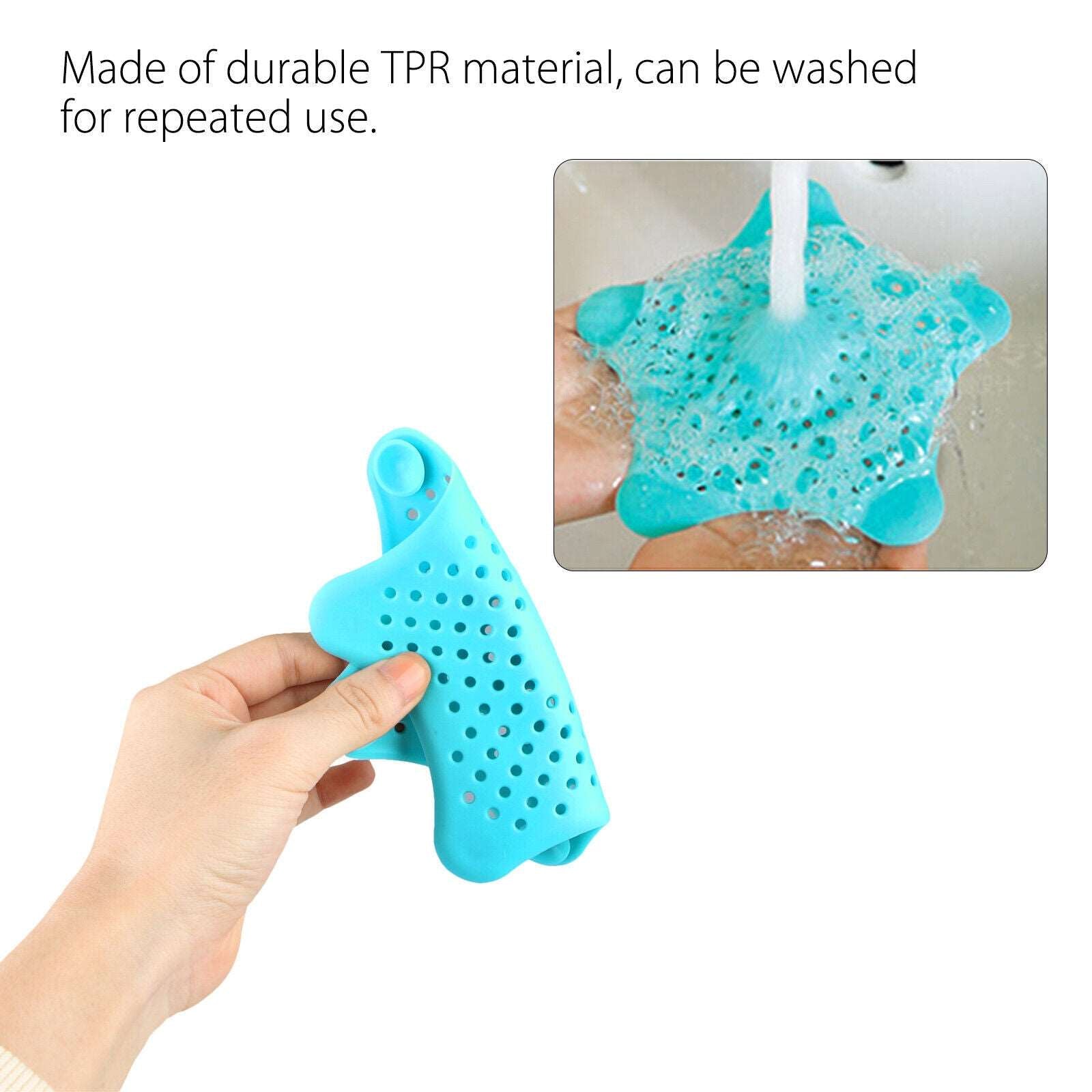 3PCS Silicone Starfish-shaped Sink Drain Filter - Hair Catcher and Strainer Set