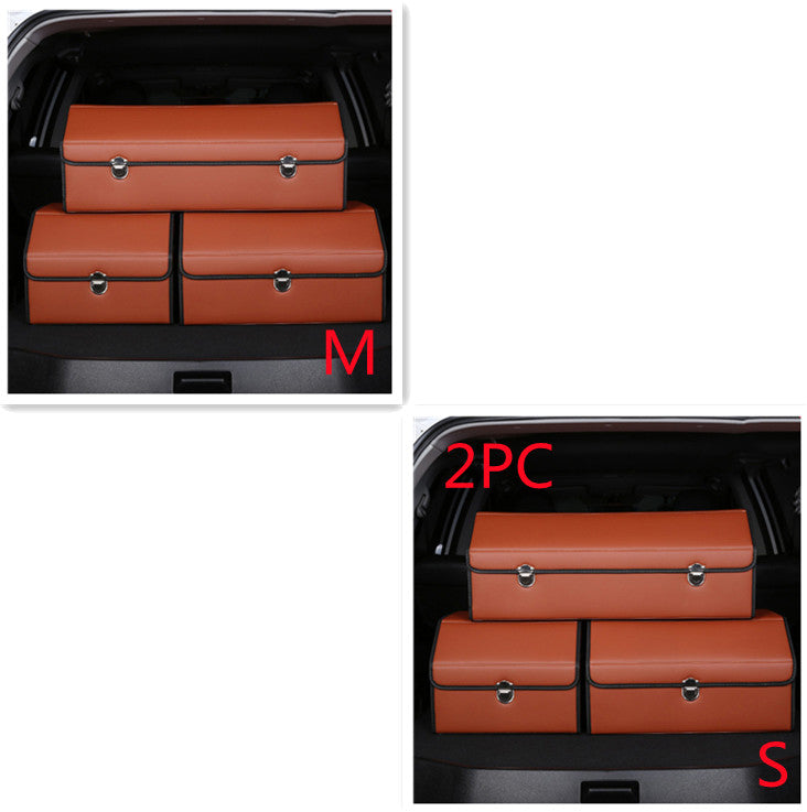 Customizable Foldable Car Storage Box - Premium Leather