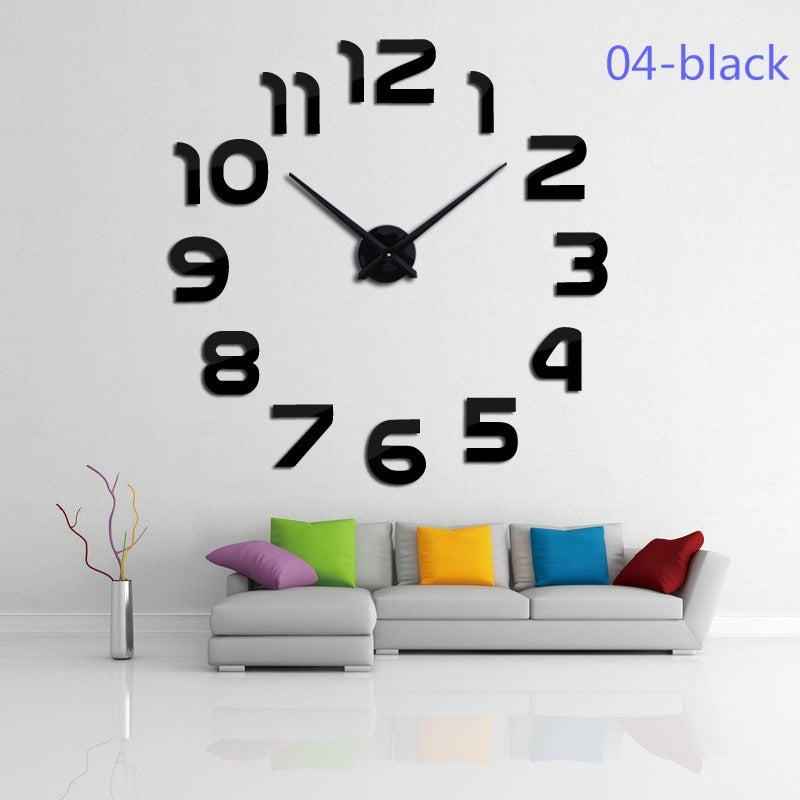 Large DIY Acrylic Mirror Wall Clock