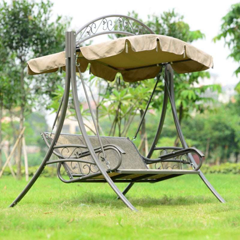 European Style Iron Swing Rocking Chair - Three-Person Outdoor Leisure Furniture