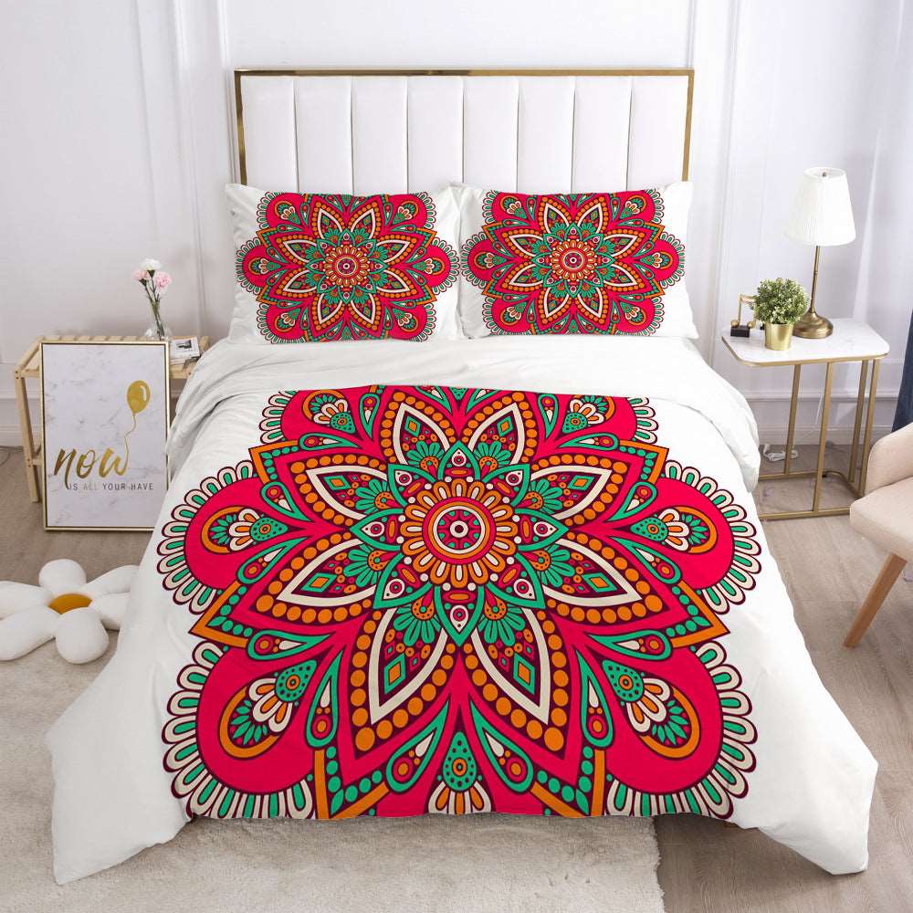 3D Digital Bedding Set - Stunning Geometric Design Duvet Cover and Pillowcase