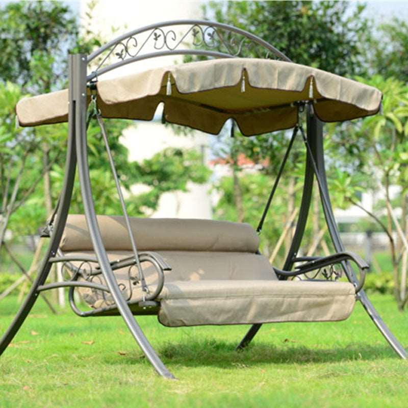 European Style Iron Swing Rocking Chair - Three-Person Outdoor Leisure Furniture