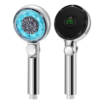 Adjustable High-Pressure Handheld Shower Head with Temperature Display